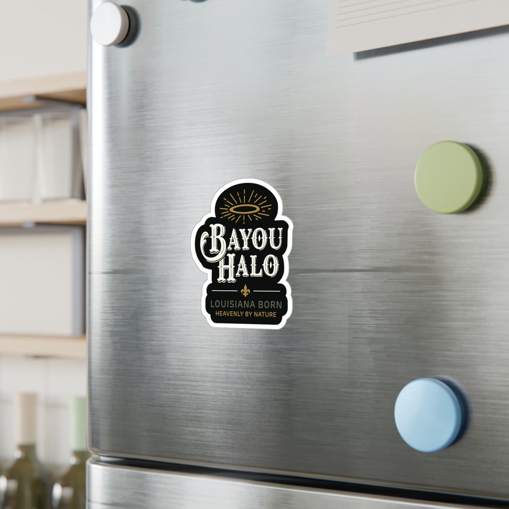 Bayou Halo Kiss-Cut Vinyl Sticker — "Louisiana Born, Heavenly By Nature"