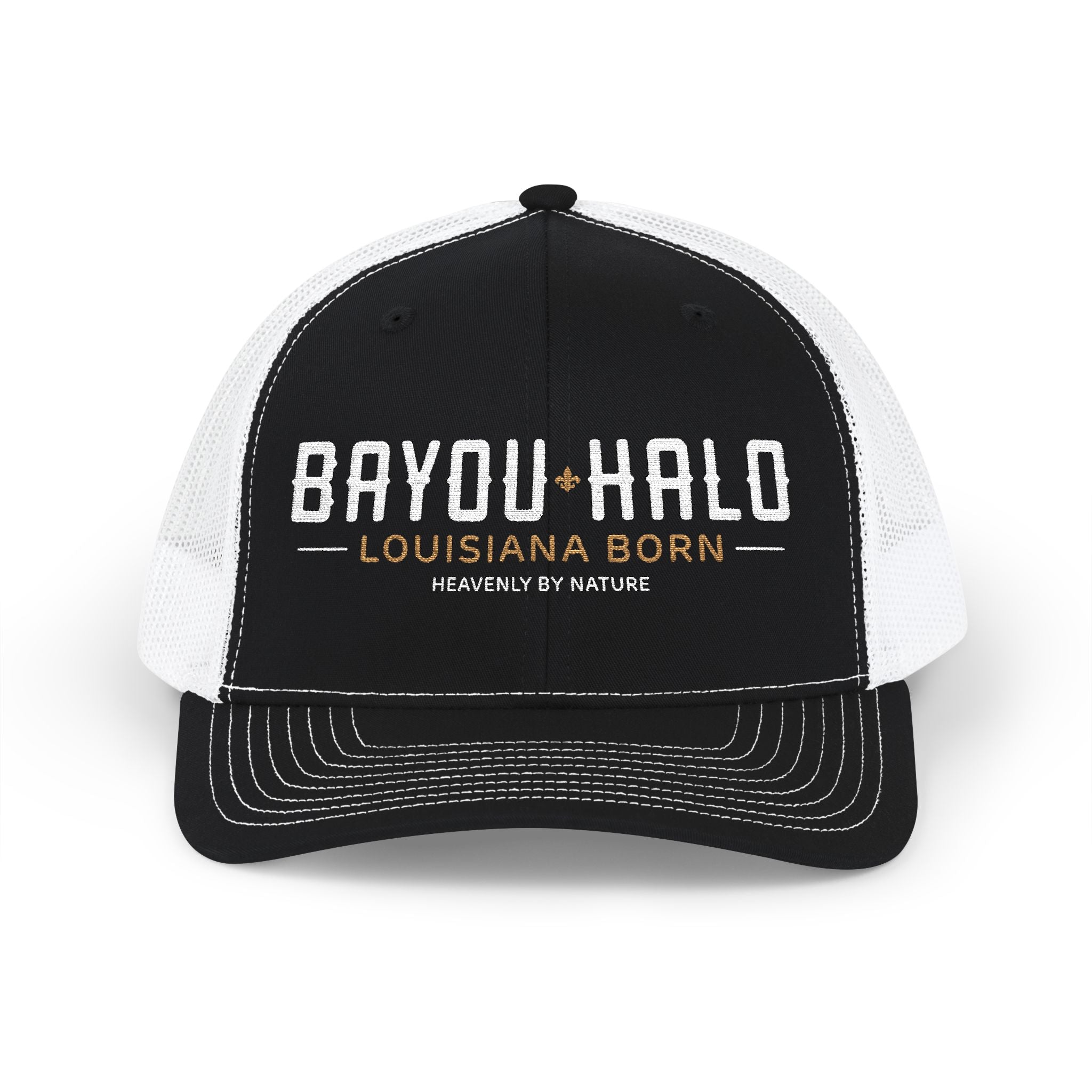 Bayou Halo Trucker Cap — Louisiana Born Mesh Snapback