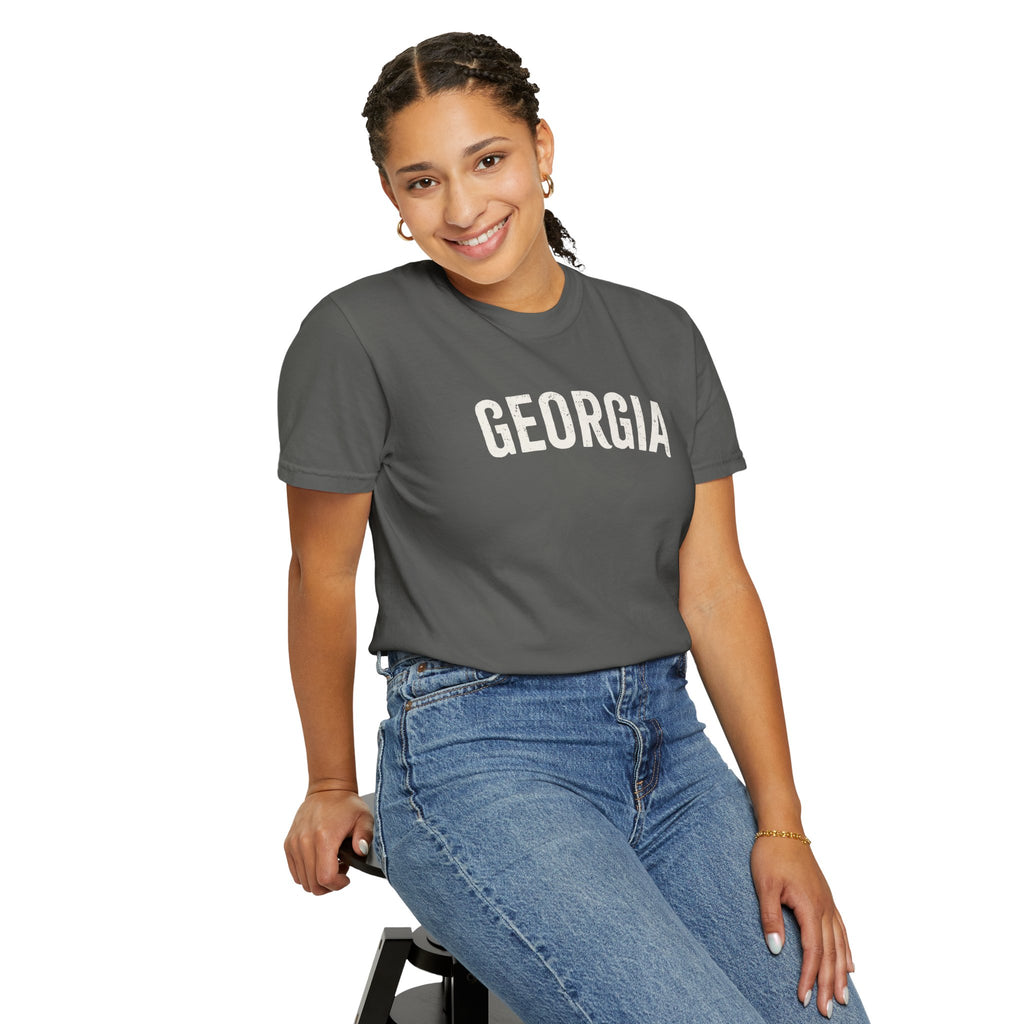 Georgia Arch Tee - Bone Color Lettering