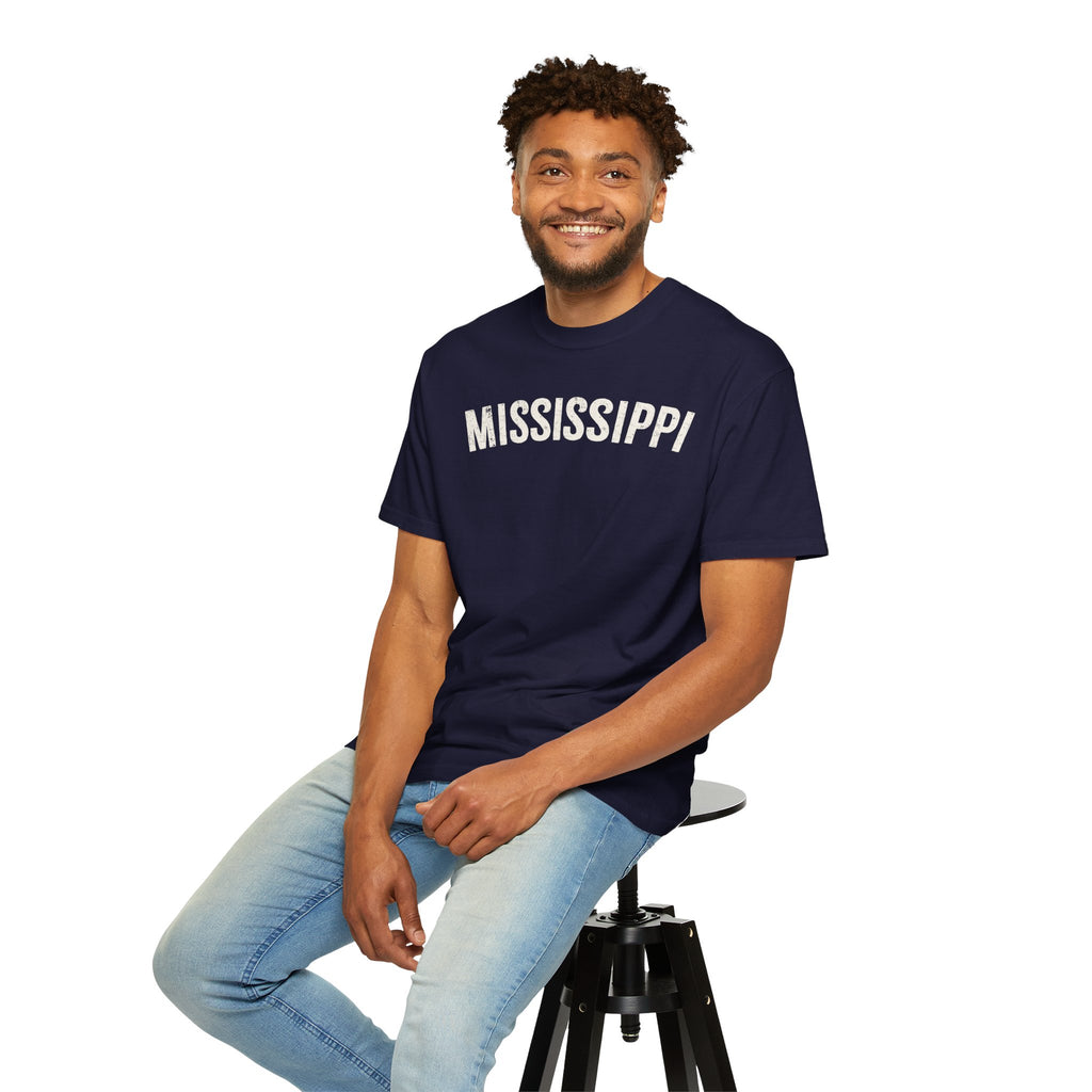 Mississippi Arch Tee - Bone Color Lettering