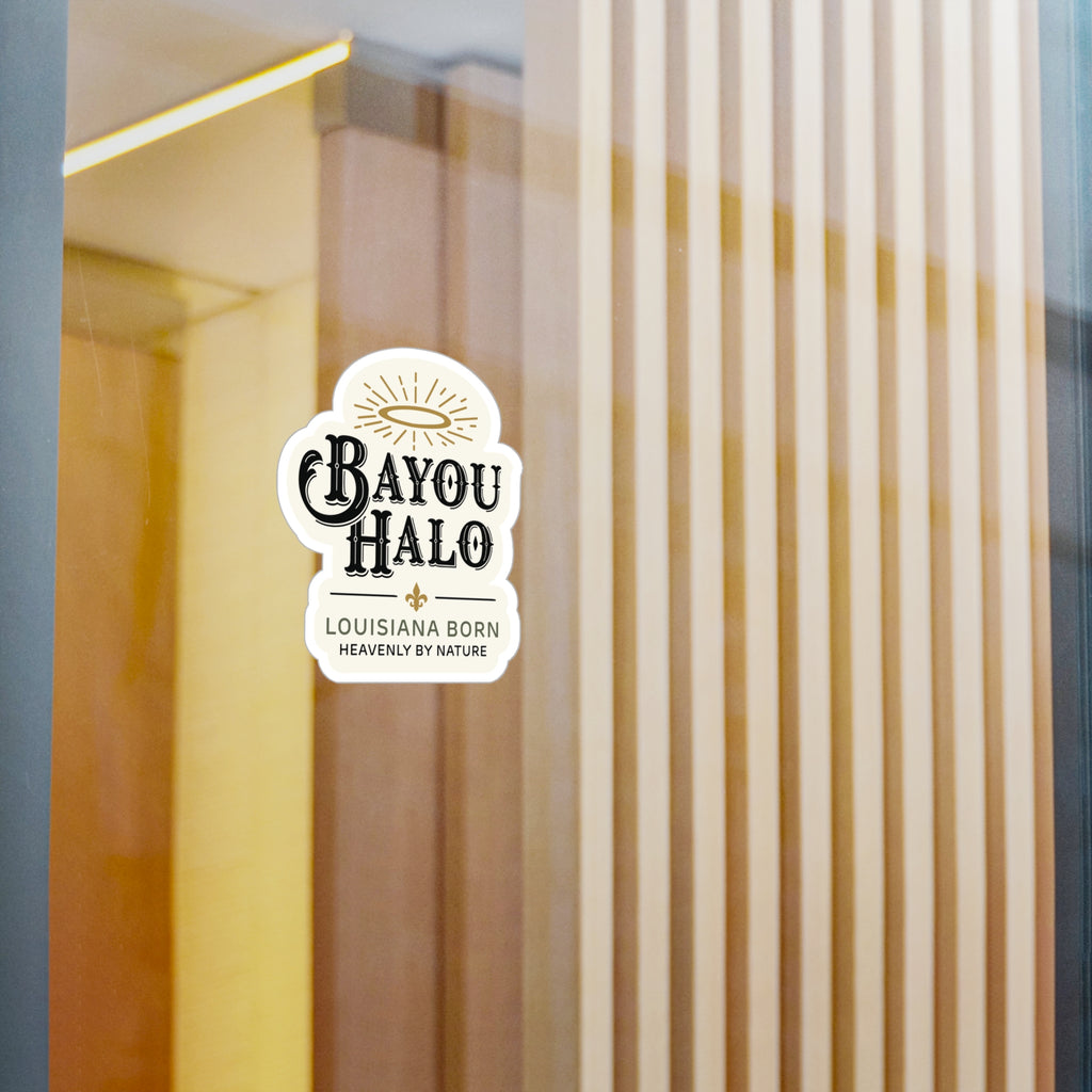 Bayou Halo Vinyl Sticker — "Louisiana Born, Heavenly By Nature"