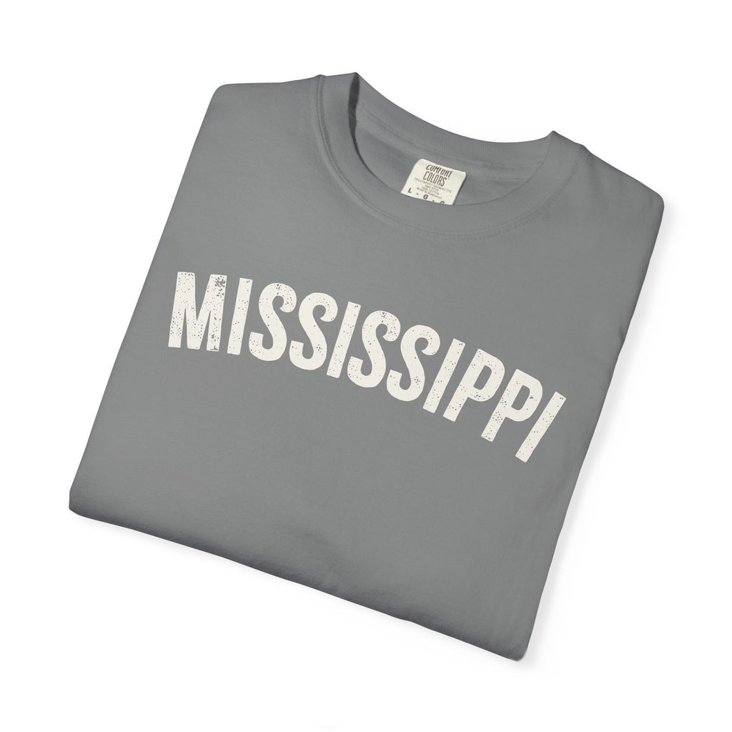 Mississippi Arch Tee - Bone Color Lettering
