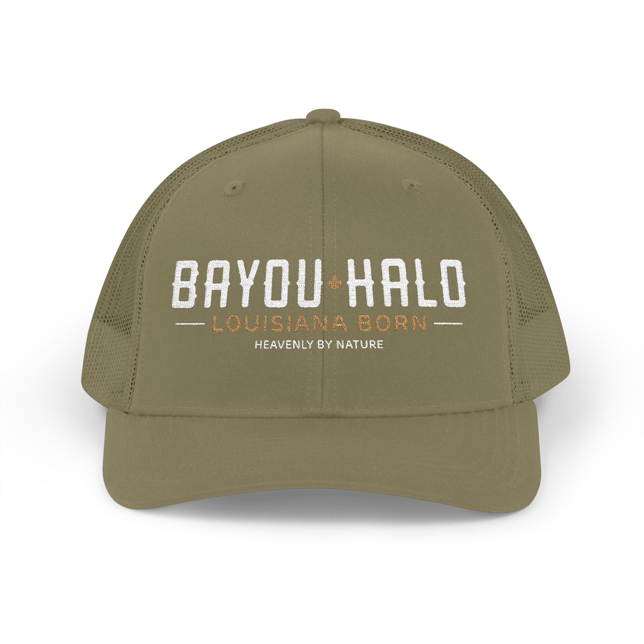 Bayou Halo Trucker Cap — Louisiana Born Mesh Snapback