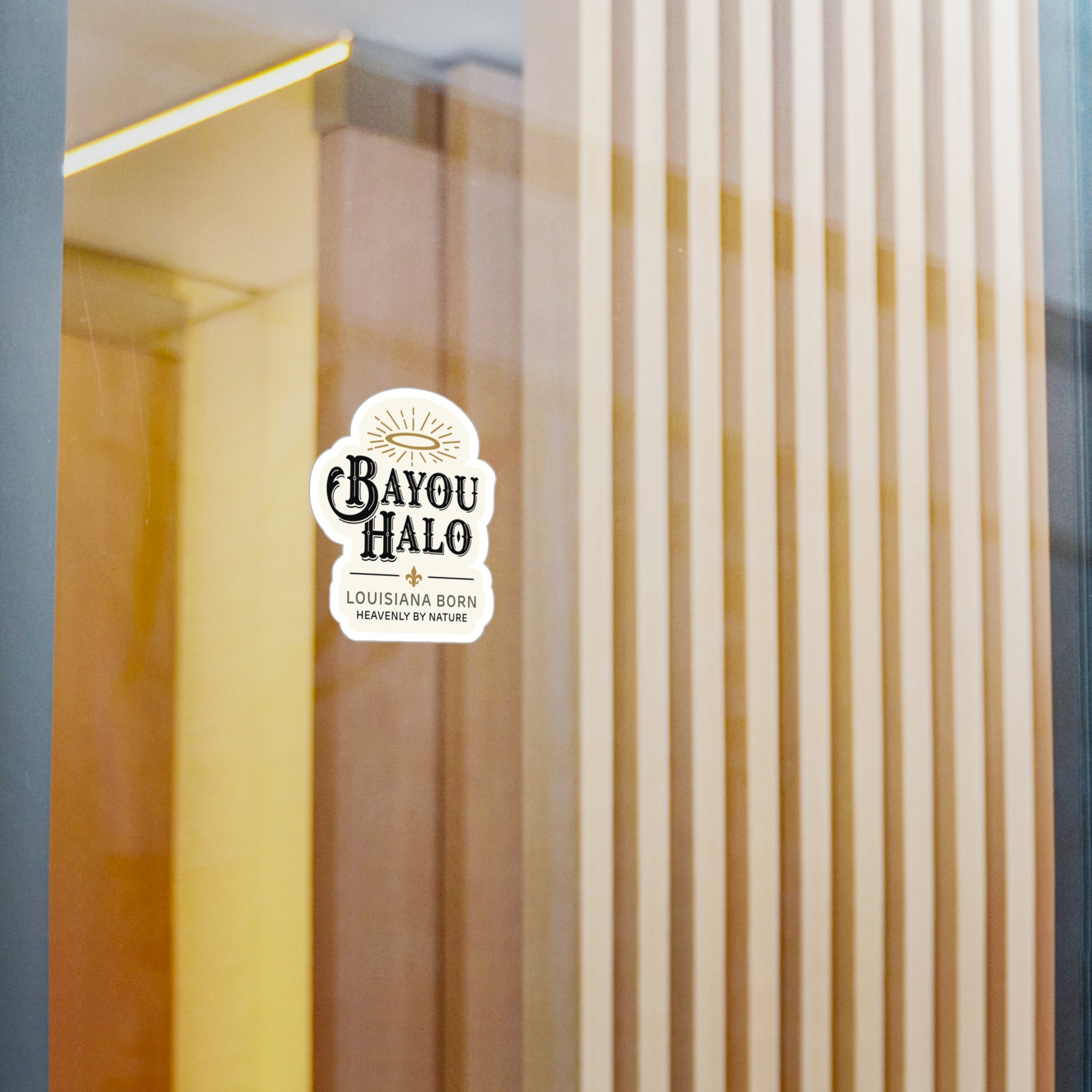 Bayou Halo Vinyl Sticker — "Louisiana Born, Heavenly By Nature"