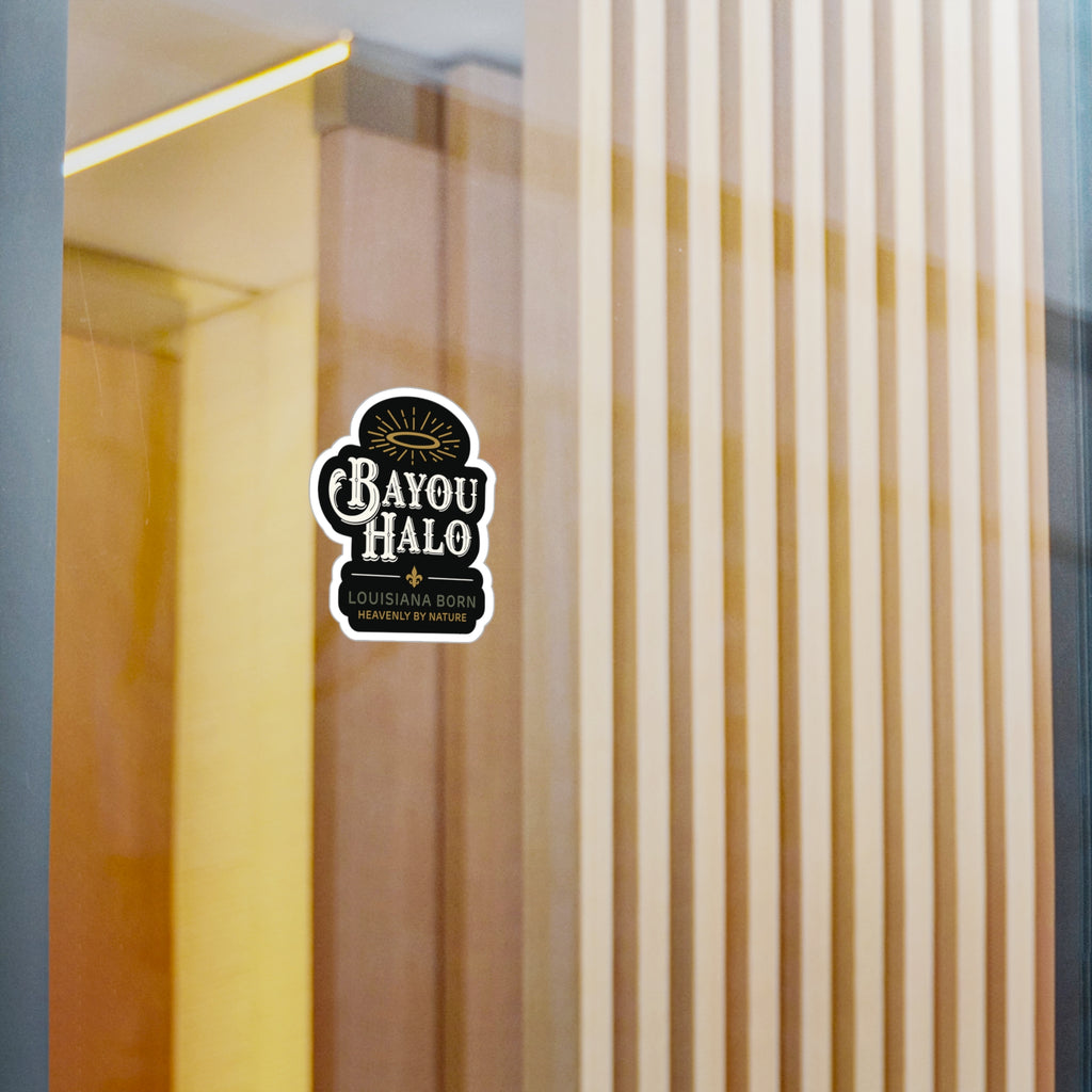 Bayou Halo Kiss-Cut Vinyl Sticker — "Louisiana Born, Heavenly By Nature"