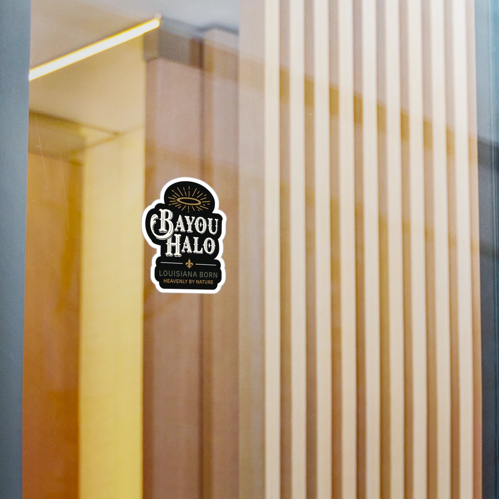 Bayou Halo Kiss-Cut Vinyl Sticker — "Louisiana Born, Heavenly By Nature"
