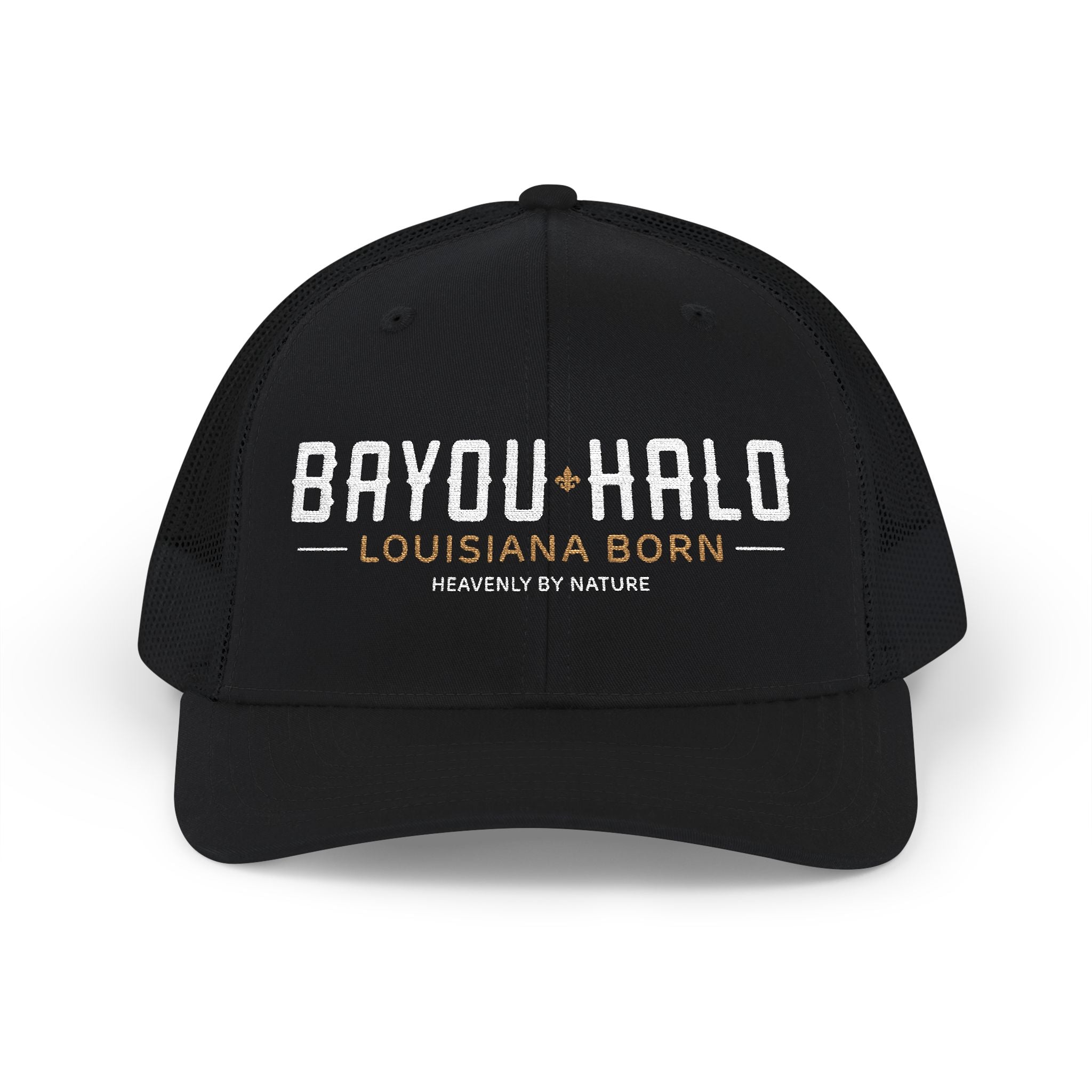 Bayou Halo Trucker Cap — Louisiana Born Mesh Snapback
