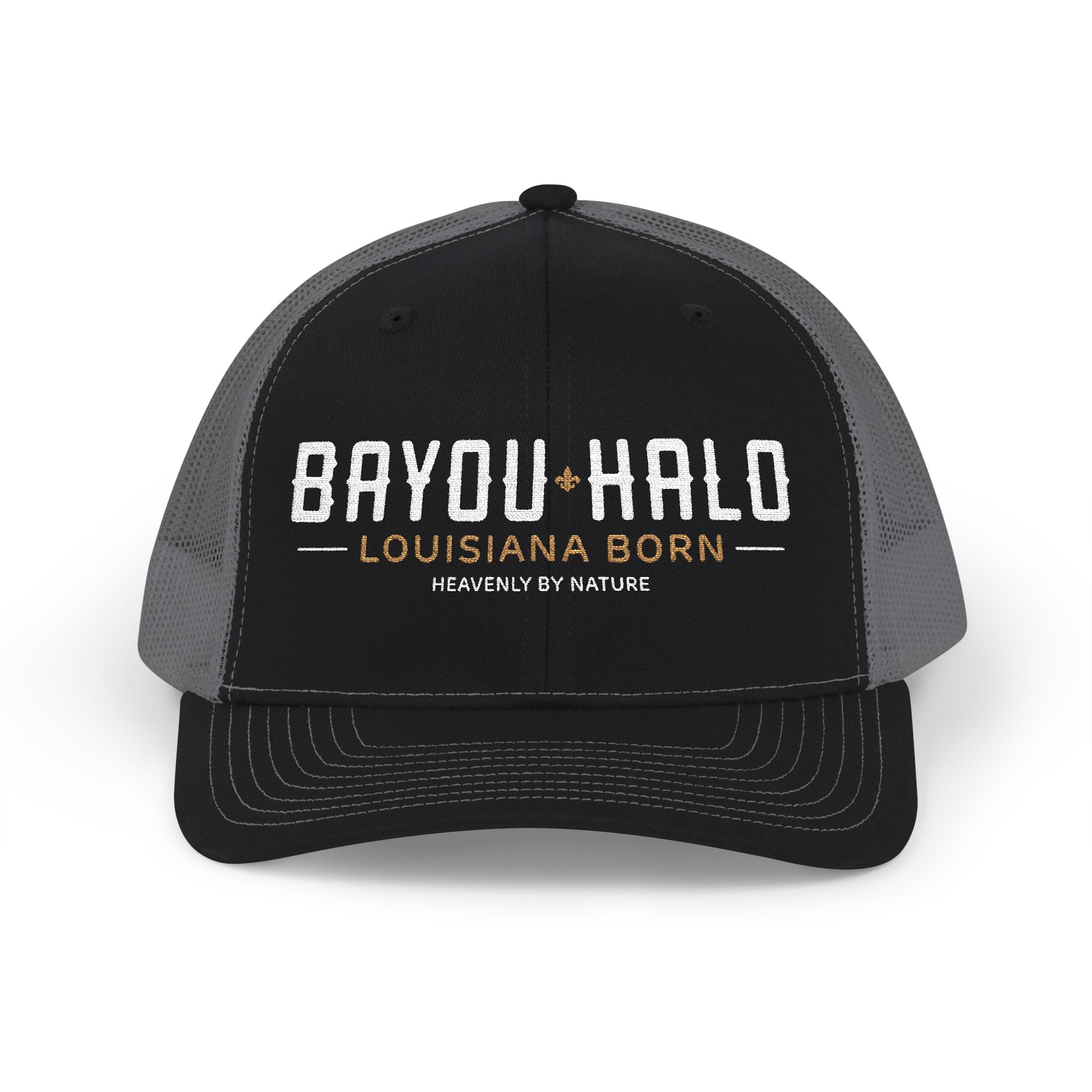Bayou Halo Trucker Cap — Louisiana Born Mesh Snapback