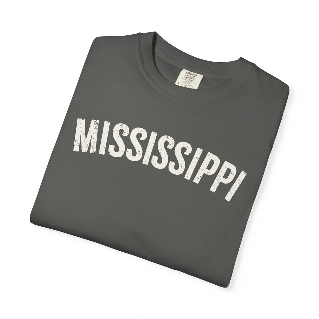 Mississippi Arch Tee - Bone Color Lettering