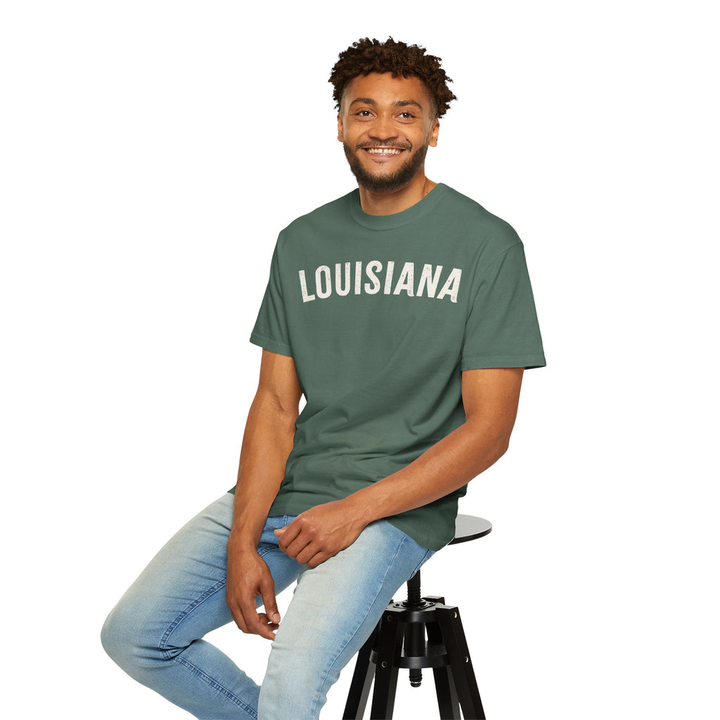 Louisiana Arch Tee - Bone Color Lettering