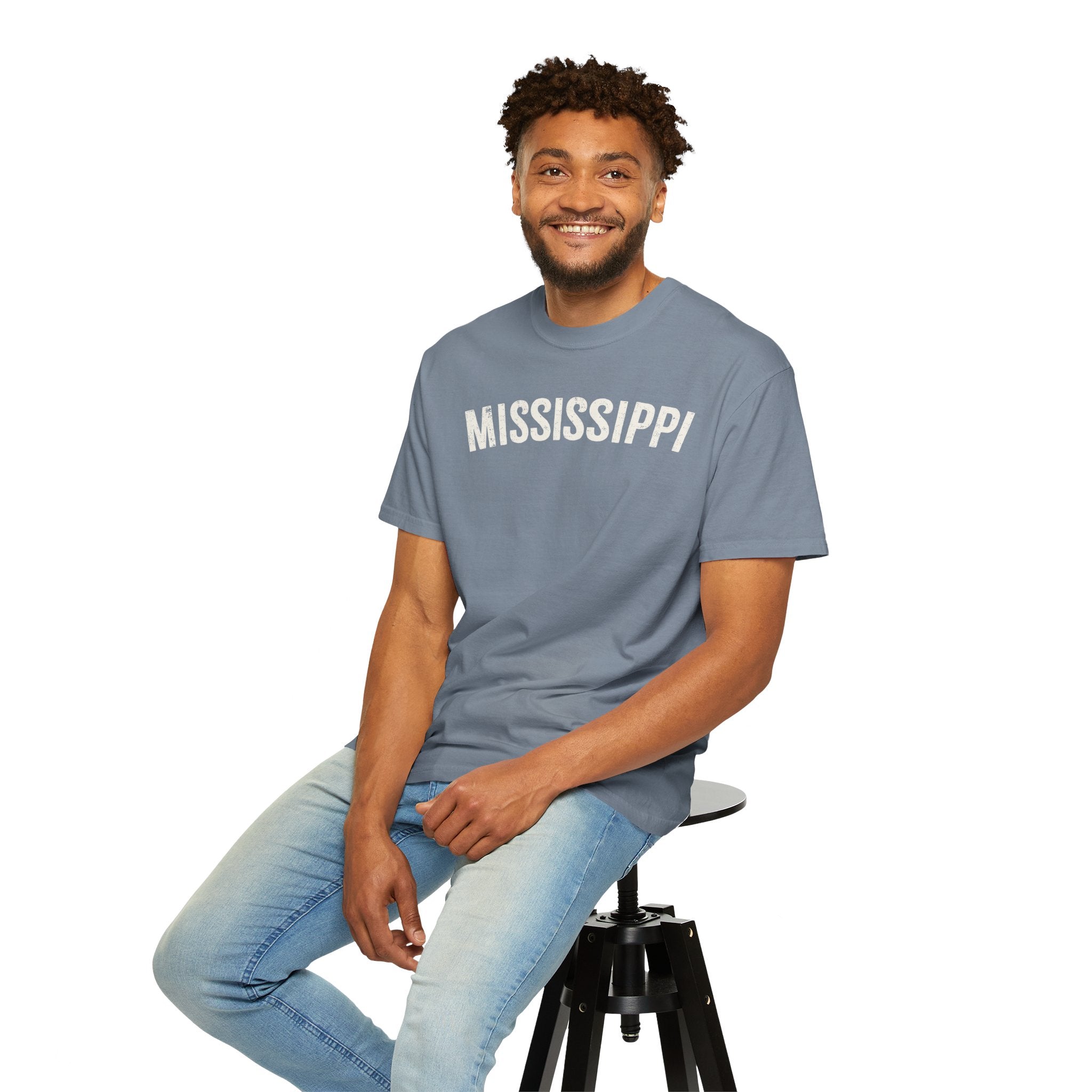 Mississippi Arch Tee - Bone Color Lettering