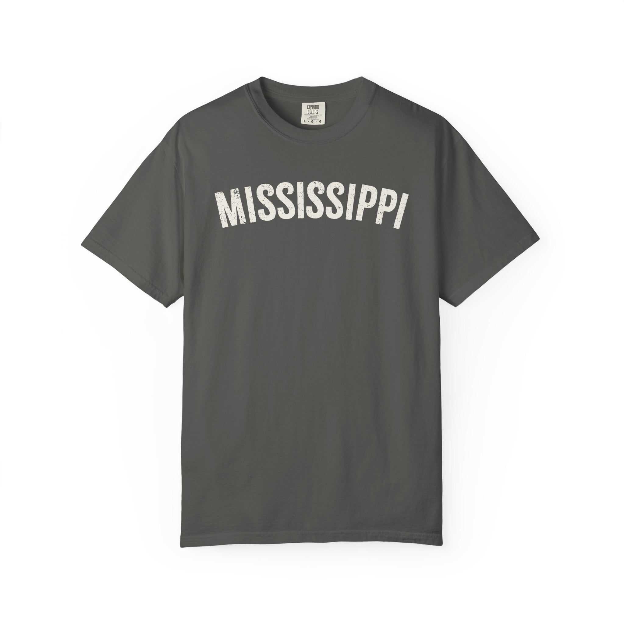 Mississippi Arch Tee - Bone Color Lettering