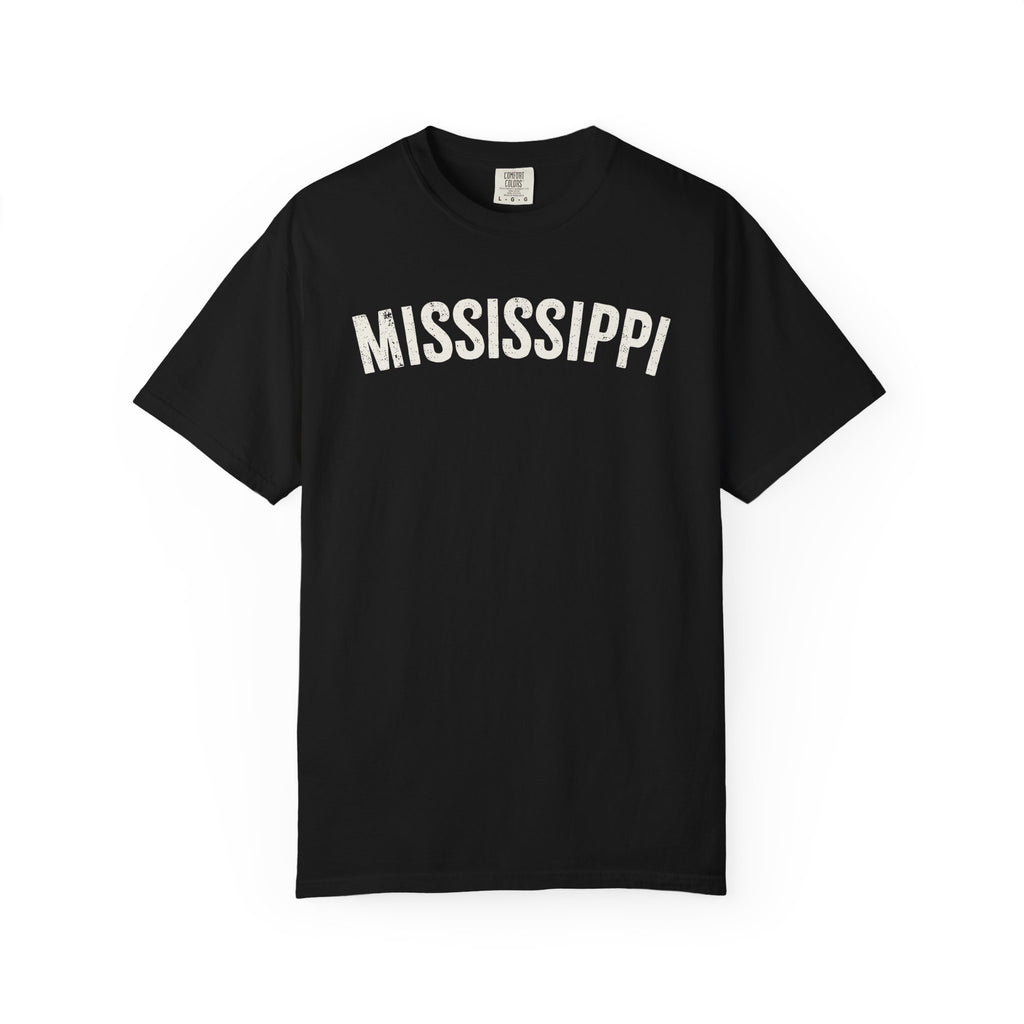 Mississippi Arch Tee - Bone Color Lettering