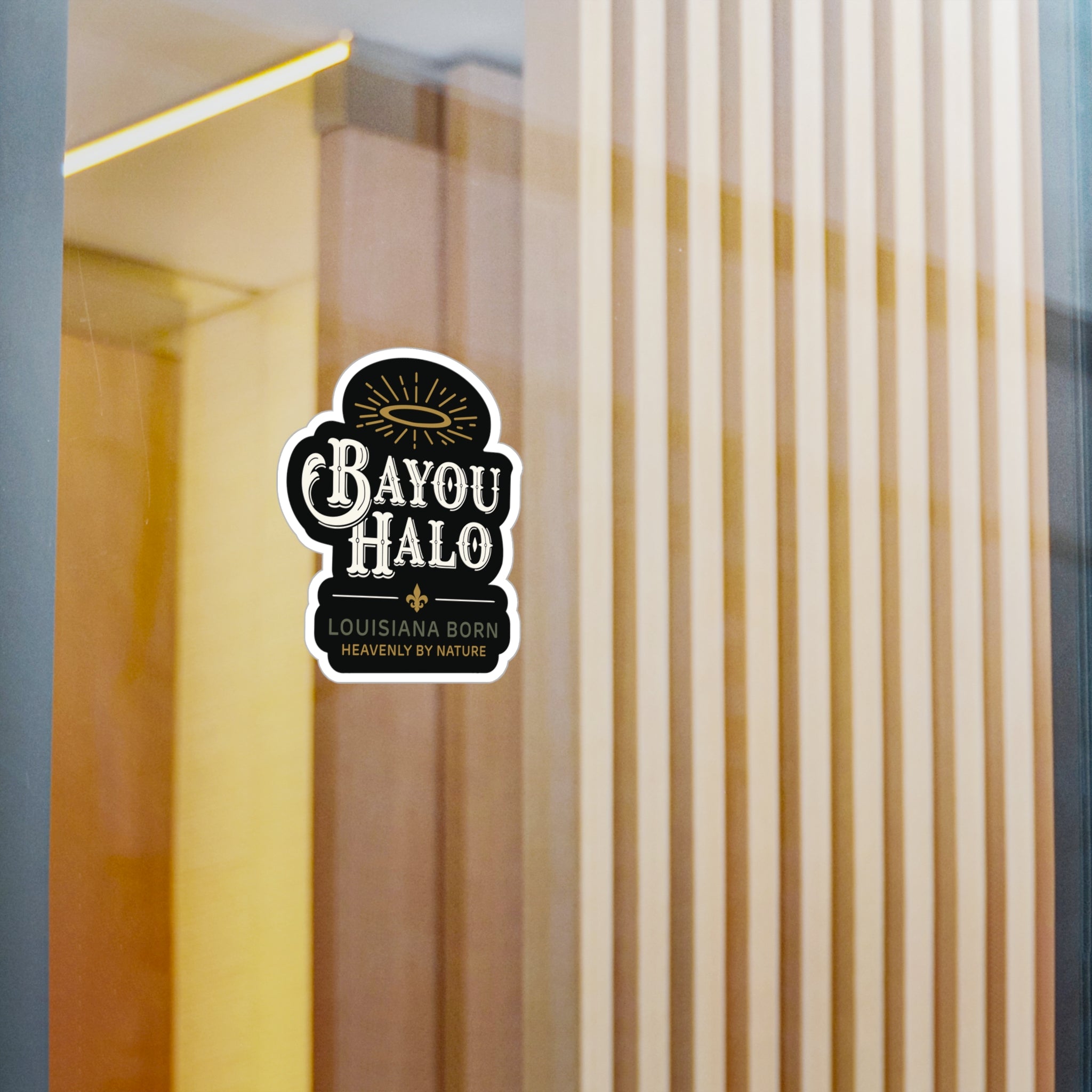 Bayou Halo Kiss-Cut Vinyl Sticker — "Louisiana Born, Heavenly By Nature"