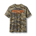 Bayou Halo Camo Tee — 'Louisiana Born' Graphic Cotton T-Shirt