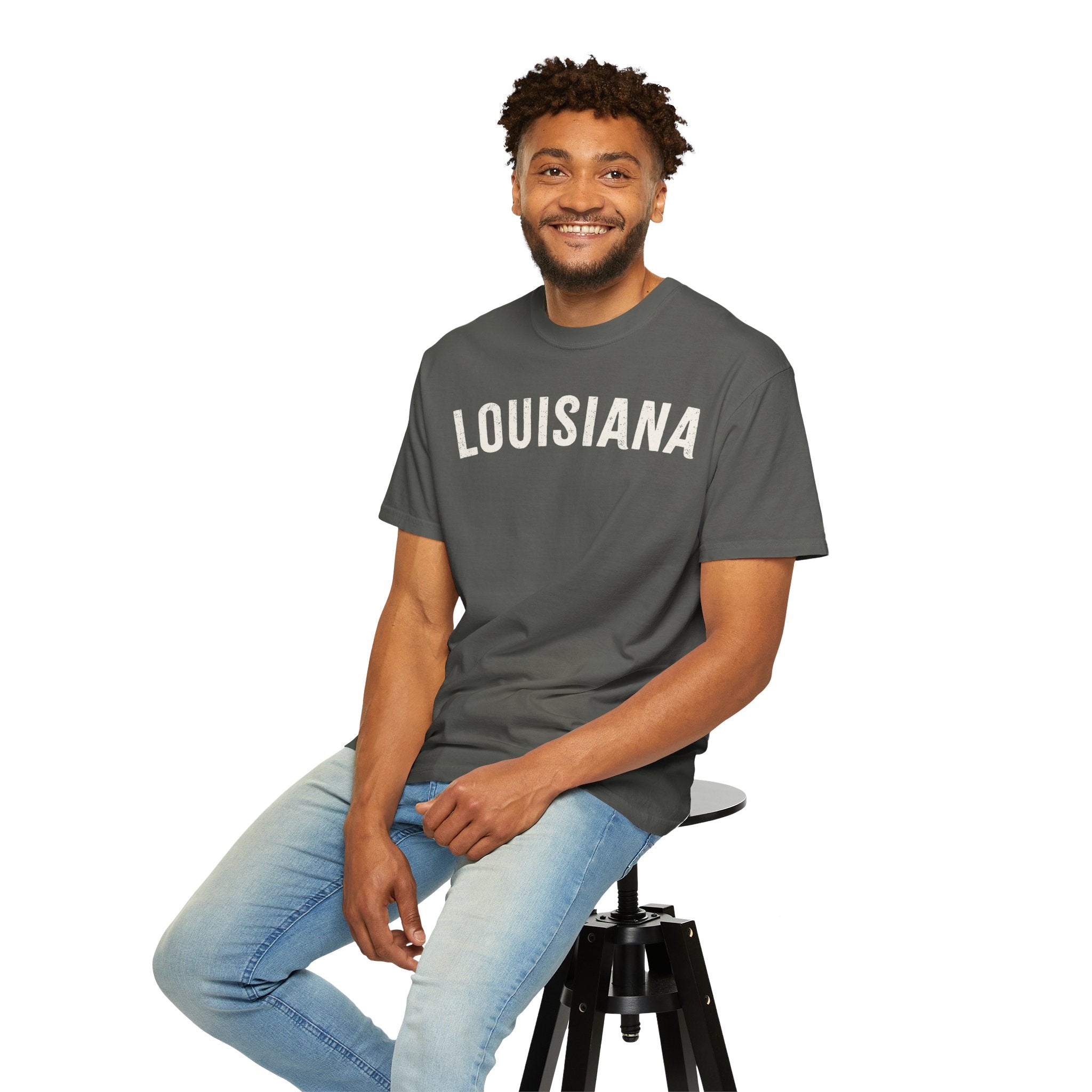 Louisiana Arch Tee - Bone Color Lettering