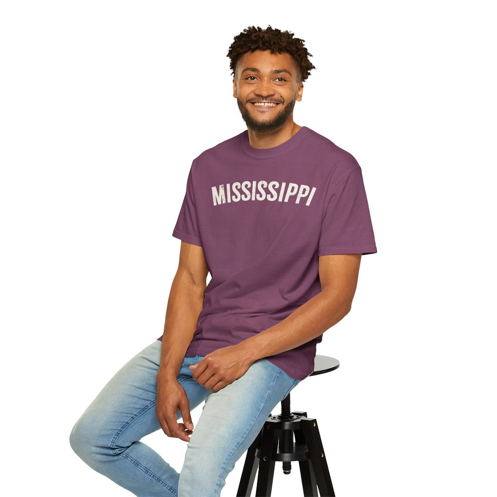 Mississippi Arch Tee - Bone Color Lettering