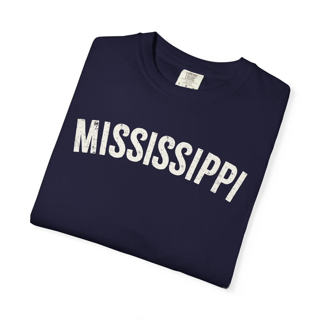 Mississippi Arch Tee - Bone Color Lettering