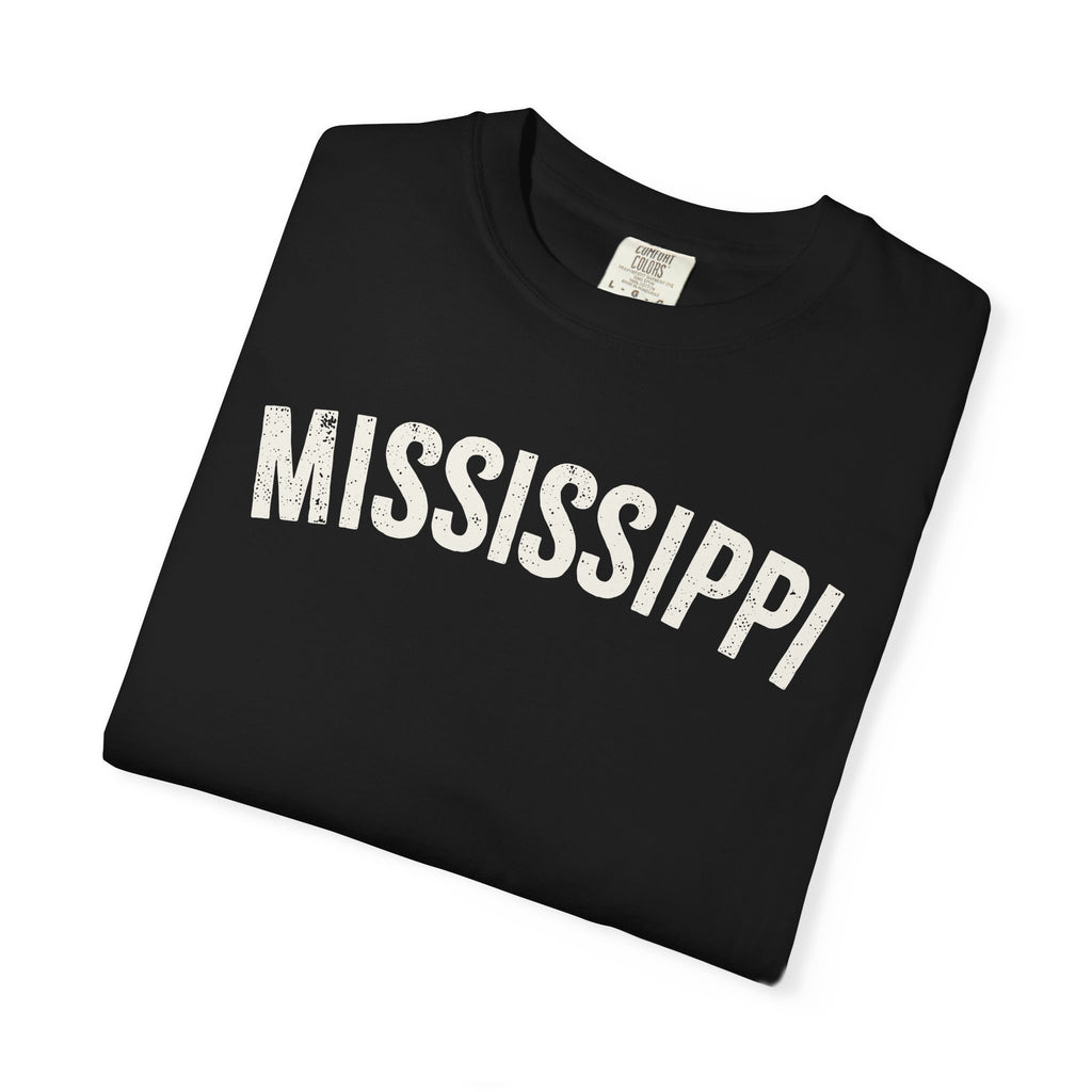 Mississippi Arch Tee - Bone Color Lettering